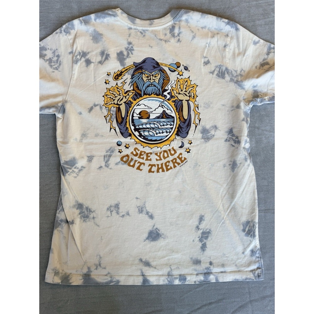 Katin Tie Dye Graphic T-Shirt Mens Small Wizard Surf Art Organic Cotton
